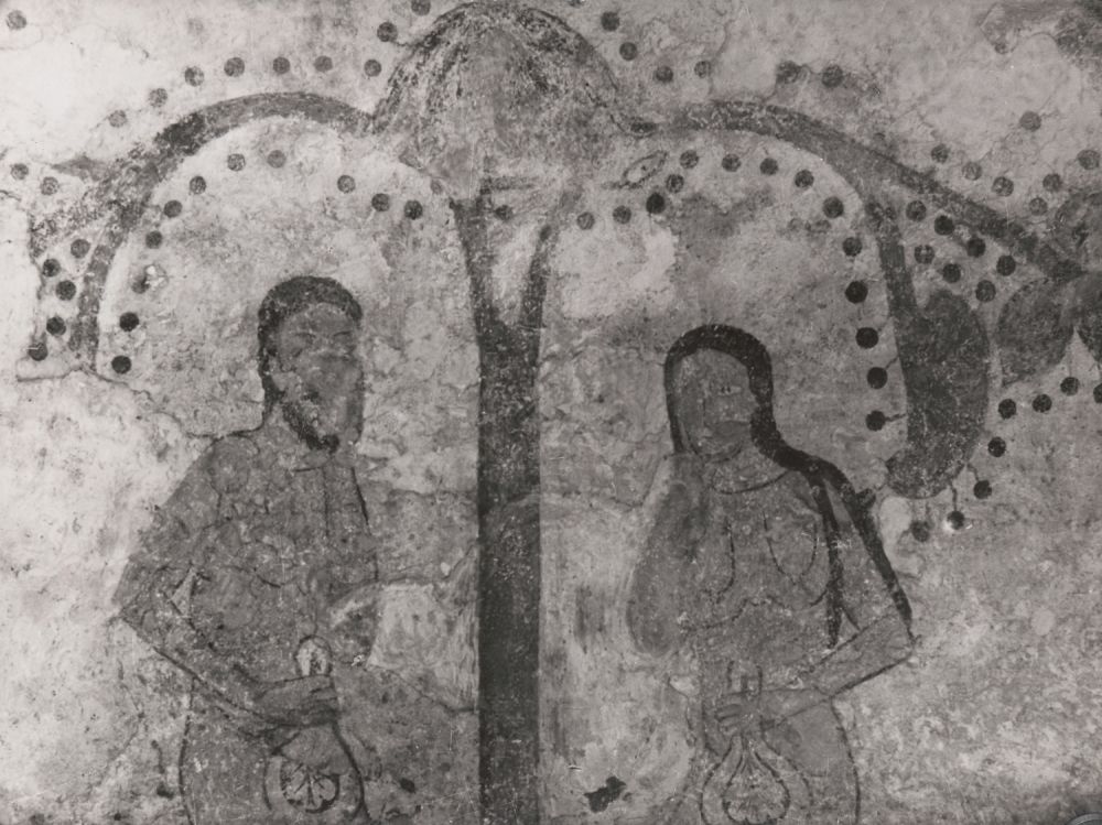 S-2968, Nikolai Molodovsky, "Adam und Eva / Wandmalerei &ndash; Kirche Urschalling", 1960