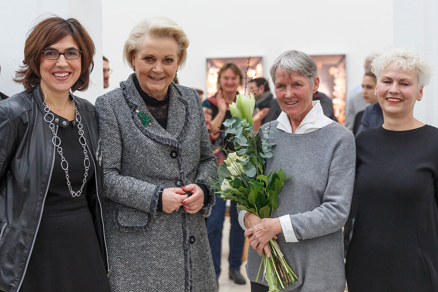 Monika Hauser-Mair, Gabriele Bauer, Andra Spallart, Elisabeth Rechenauer, Eröffnung der Ausstellung 
